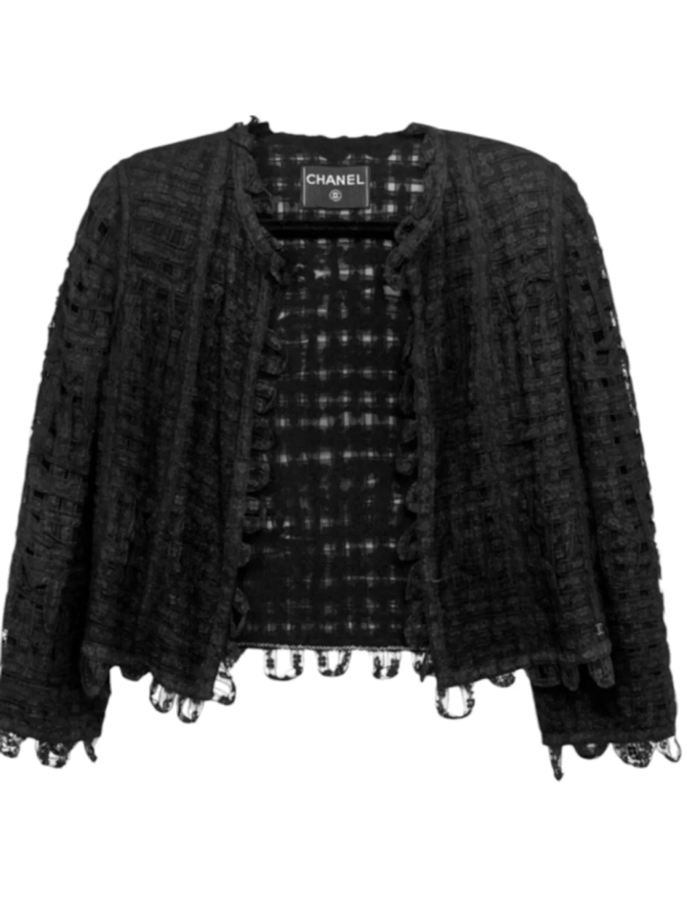 HP. Chanel Black Lace Detail Jacket